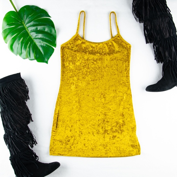 Victoria's Secret Dresses & Skirts - Victoria Secret Gold/Yellow Velvet Slip Dress